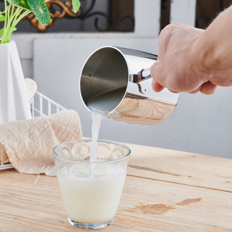 Stainless Steel Coffee Pot Milk Jug Melted Butter Cream Thickened 350ML Induction Cooker Available Long Handle Wax Melting Pot. 
