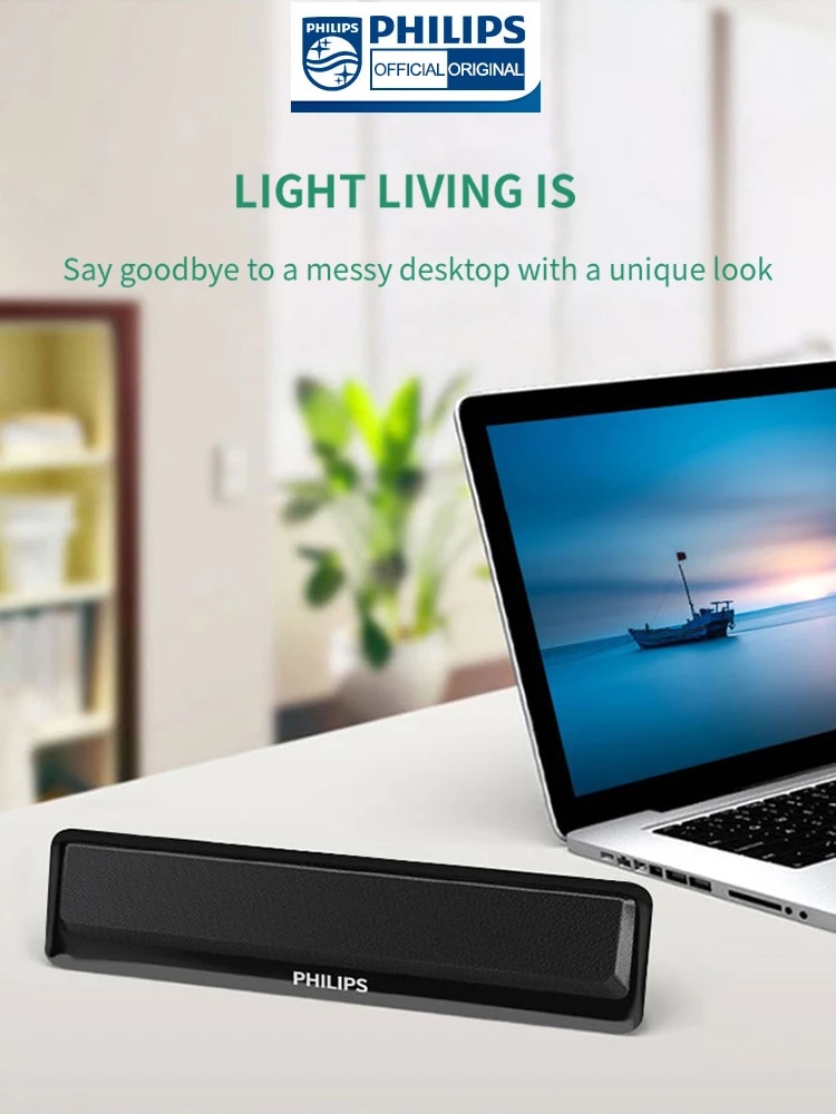 Official Original Philips SPA2100 Bluetooth/Wired Dual Mode Portable Music Player Office Computer Desktop Home Mini Speaker. 
