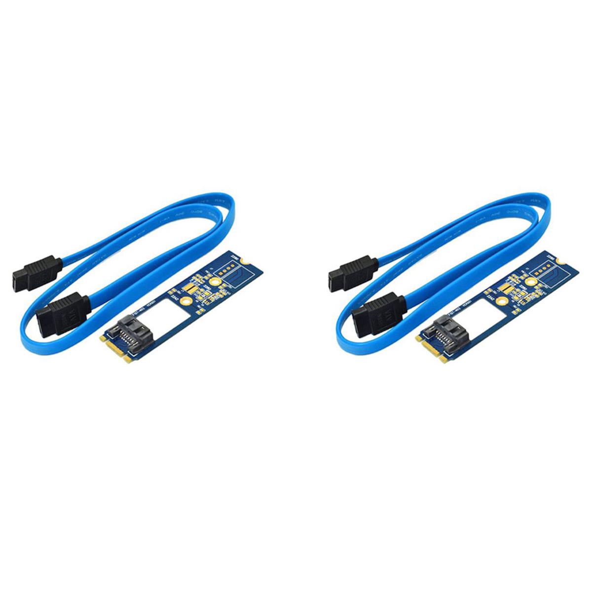 ARELENE 2X M2 SATA Adapter Convert Card B-M KEY M.2 NGFF SATA SSD to 7Pin Adapter Board Card Support 2242 2260 2280 Main Board