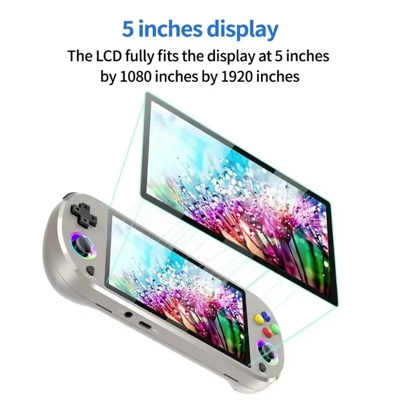 M22 Pro Retro Handheld Game Console 5.0″ HD 1920*1080 IPS Display Support -Option -M22pro-64G-Option -M22pro-64G. 