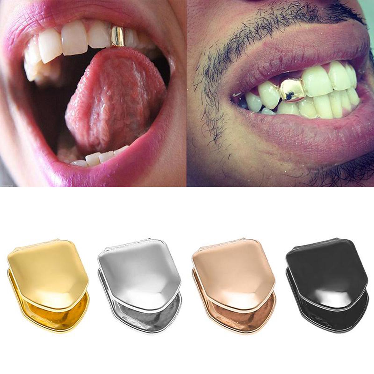 New Custom 14k Gold Plated Small Single Tooth Cap Grillz Hip Hop Teeth Grill