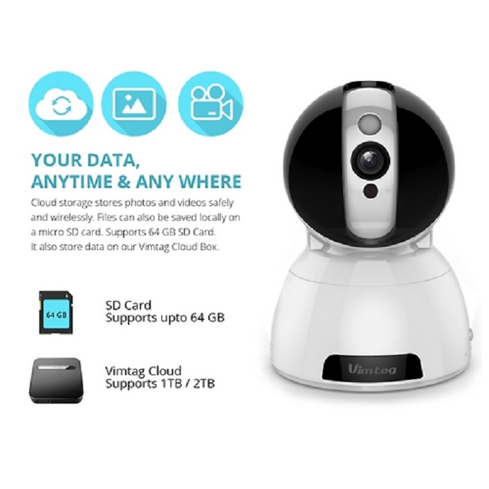 Vimtag CP3 PTZ Smart Cloud IP Indoor Security WiFi Camera. 