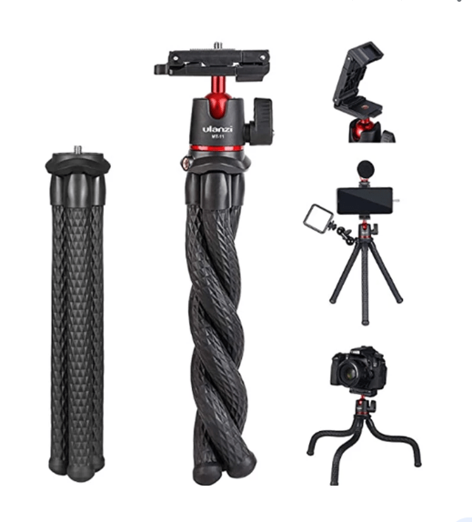 Telesin MT-11 Travel Flexible Octopus Tripod for Smartphone DSLR SLR Vlog Tripod for Camera iPhone Huawei Portable 2 In1Tripod. 