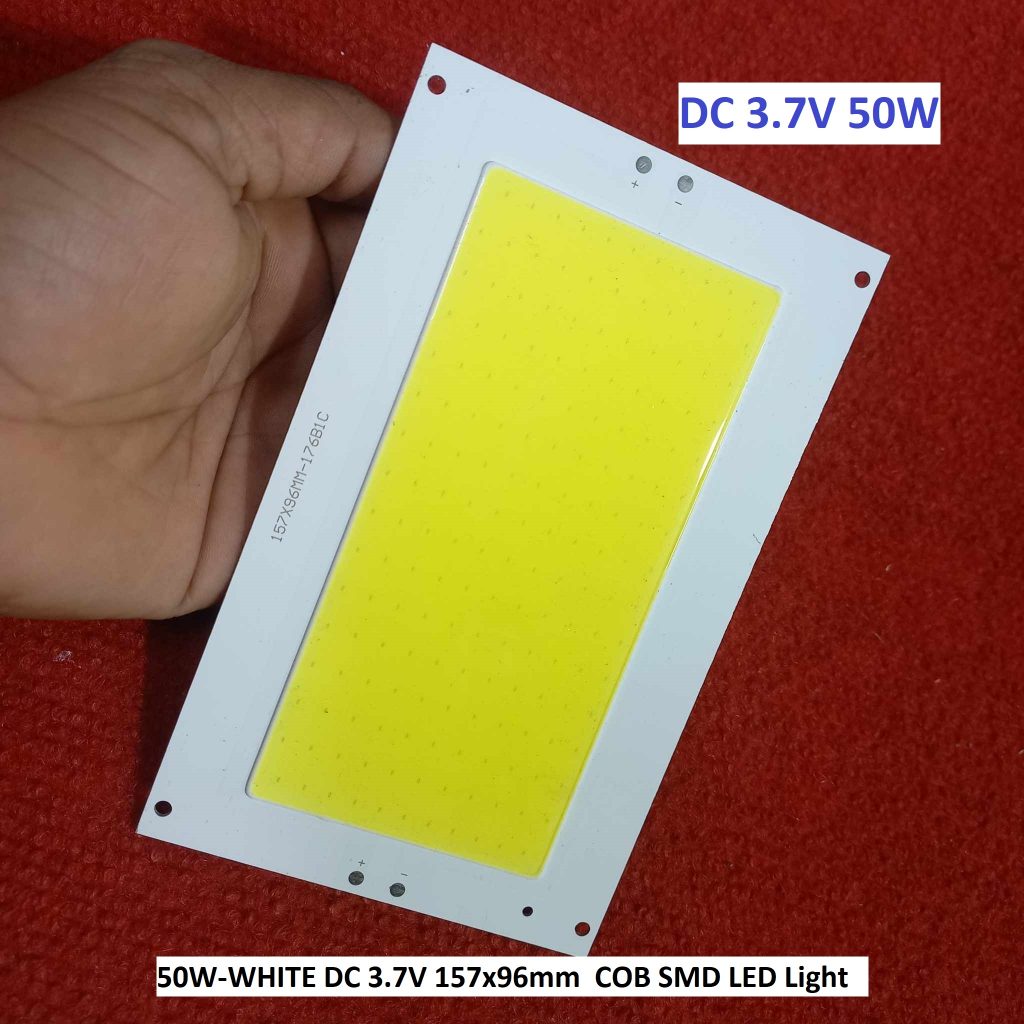 50W COB WHITE Color 50W 3.7V Size 157x96mm COB SMD LED Light Chip White COB LED Light Bulbs. 