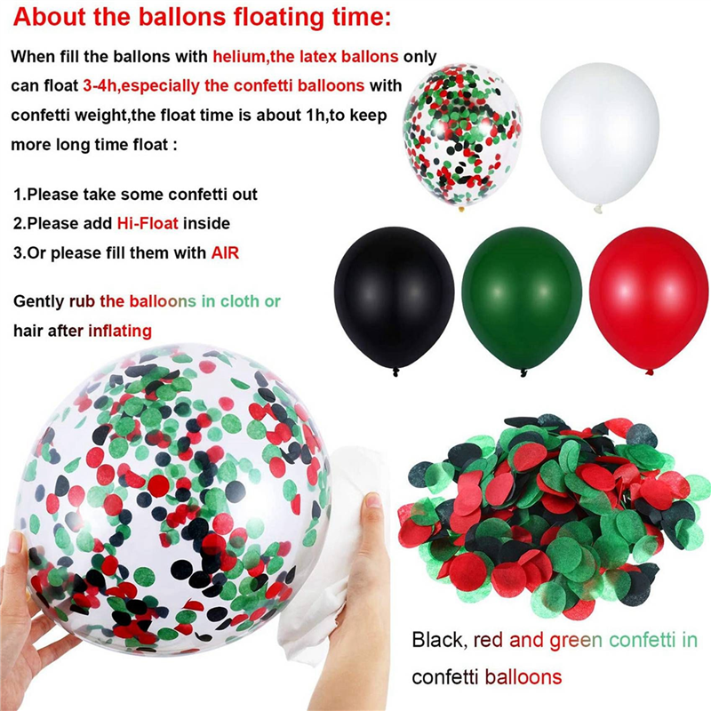 102PCS Christmas Balloon Chain Garland Set Santa Aluminium Film Balloon Pull Flag Banner Hanging