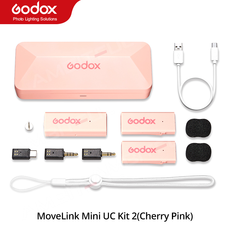 Godox MoveLink Mini LT UC Wireless Microphone 2.4GHz Transmitter Receiver Lavalier Mic for iPhone Type-C Smartphone DSLR Camera. 