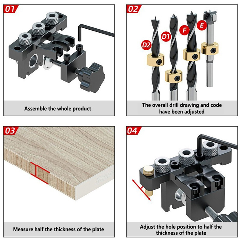 Adjustable Doweling Jig Puncher Tools Best Dowel Jig 8MM 10MM Bushes Drilling Guide Locator. 