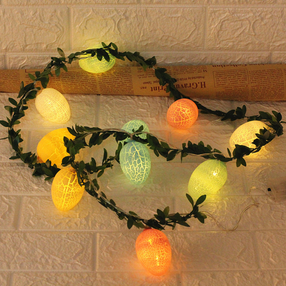 Easter decoration simulation rattan Easter egg string lights holiday party indoor box led lights Simple Fidelity design