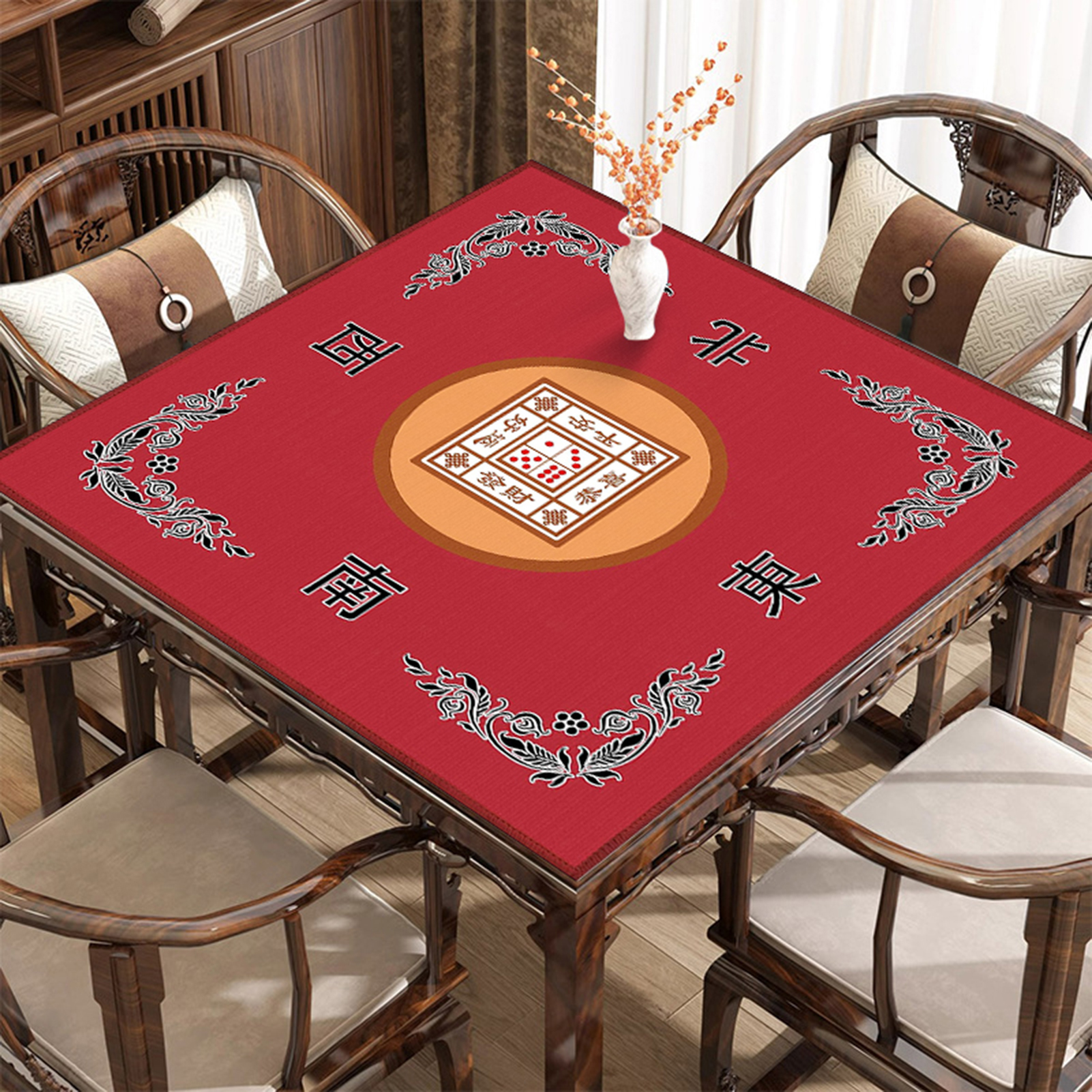 Epoch -slip le Mat -slip Noise Reduction Mahjong le Mat Square Playmat for Domino Mah Jongg Premium Board Game Cover for Gamers Foldable Gaming Pad. 
