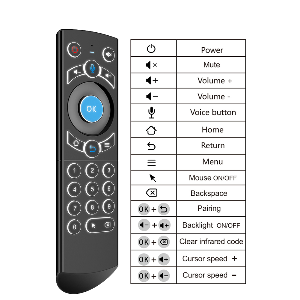 G21 Pro Voice Remote Control 2.4G Wireless Keyboard Air Mouse(Blue). 