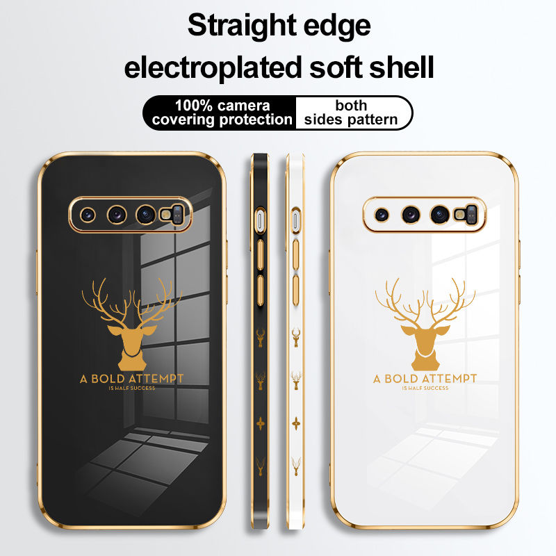 For Samsung Galaxy S10 Phone Case, Aesthetic Drop Resistant Straight Edge Electroplated Soft Shell. 