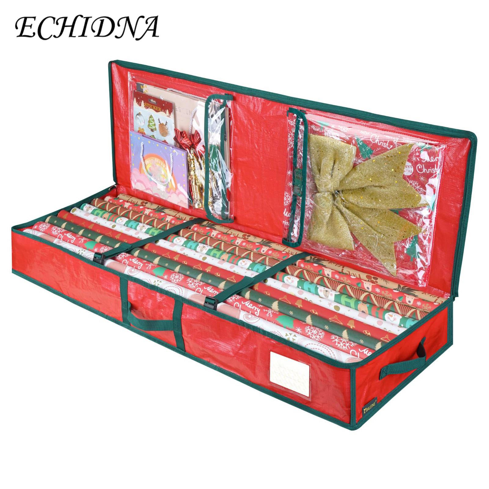 Dust Moisture-resistant Gift Wrap Box Large Capacity Christmas Wrapping Paper Storage Bag with Durable Handle Gift Wrap Organizer for Southeast Asian Buyers Gift Wrapping Storage Box