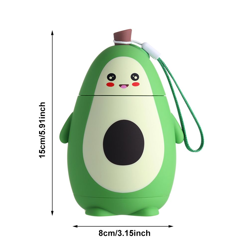 280ML Cartoon Avocado Water Bottle Portable Kawaii Kettle Double Layer Student Cute Portable Water Cup Juice Drinking Cups. 