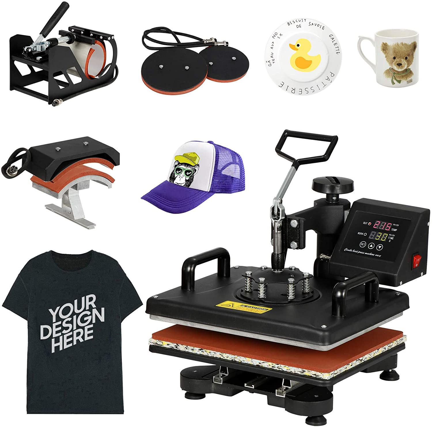 Sublimation heat press machine, Digital Heat Press 5-in-1 Machine (Grade-A) WITH 2 YEARS WARRANTY. 