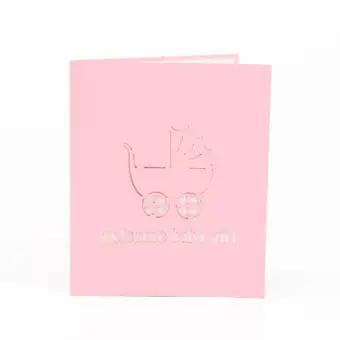 Lala Creative 3d Baby Carriage Greeting Card Baby Shower Card