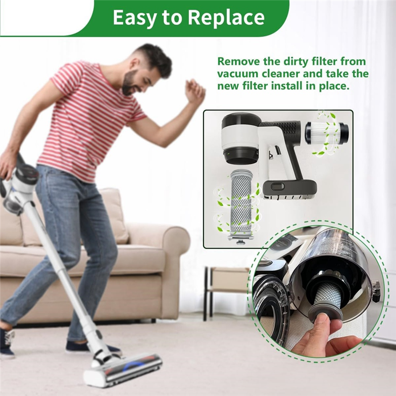 S15 HEPA Replacement Filter for Tineco Pure ONE S15 Series Pure ONE Air Pet Cordless Vacuum Cleaner, Pre & Post Filter