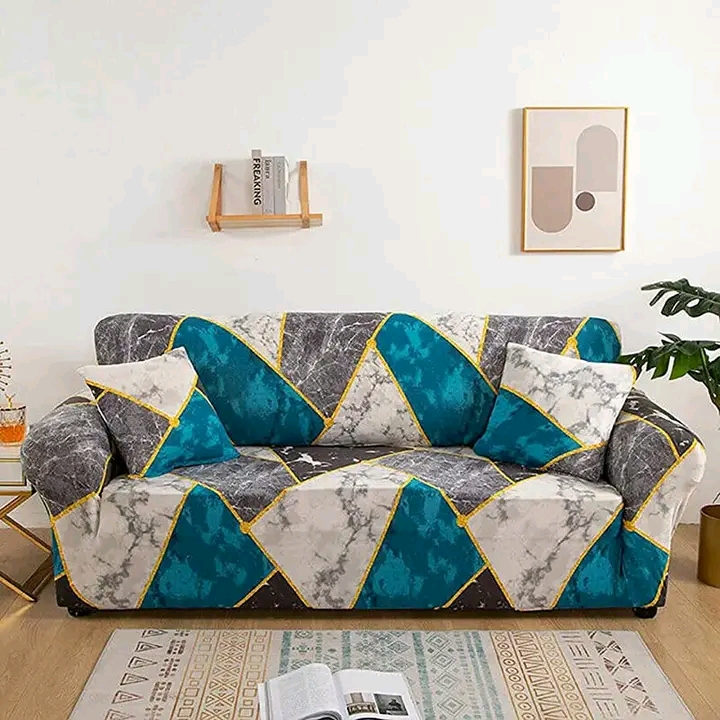 Sofa cover 2+2+1=5 seater stitch printed Design Spandex fabrics by new