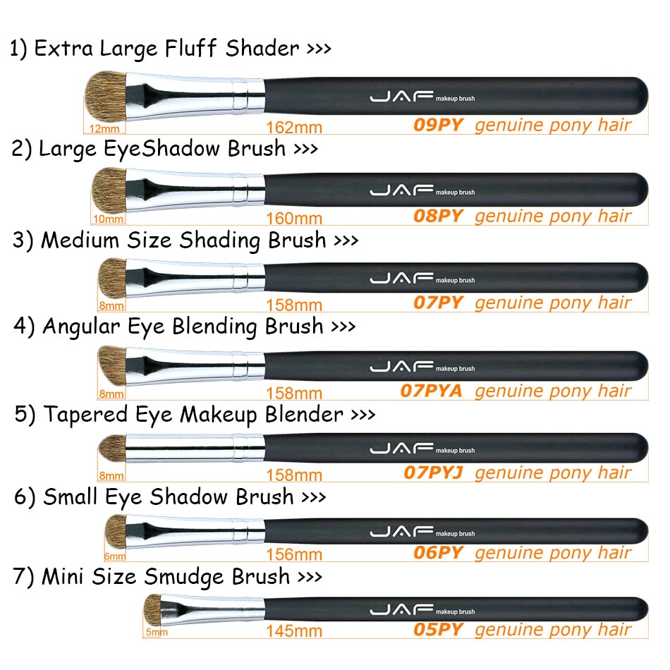 JAF 7 PCS Eyeshadow Make-up Tool Kit Eye Shade Make Up Brushes Sets Professional Makeup Brushes for Eye Shadow Blending JE07PY. 
