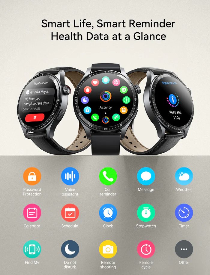 JOYROOM JR-FC2 Pro Classic Series Smart Watch (Answer/ Make Call) - (2 Type Belt). 