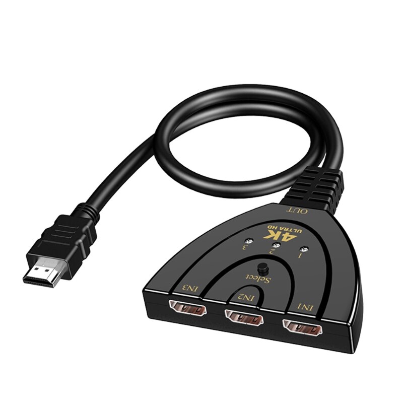 【VisioN Shop】H-DMI Switch 3 In 1 3-Port Switcher Selector Supports 4K 3D for Laptop Box PS3 PS4 DVD. 