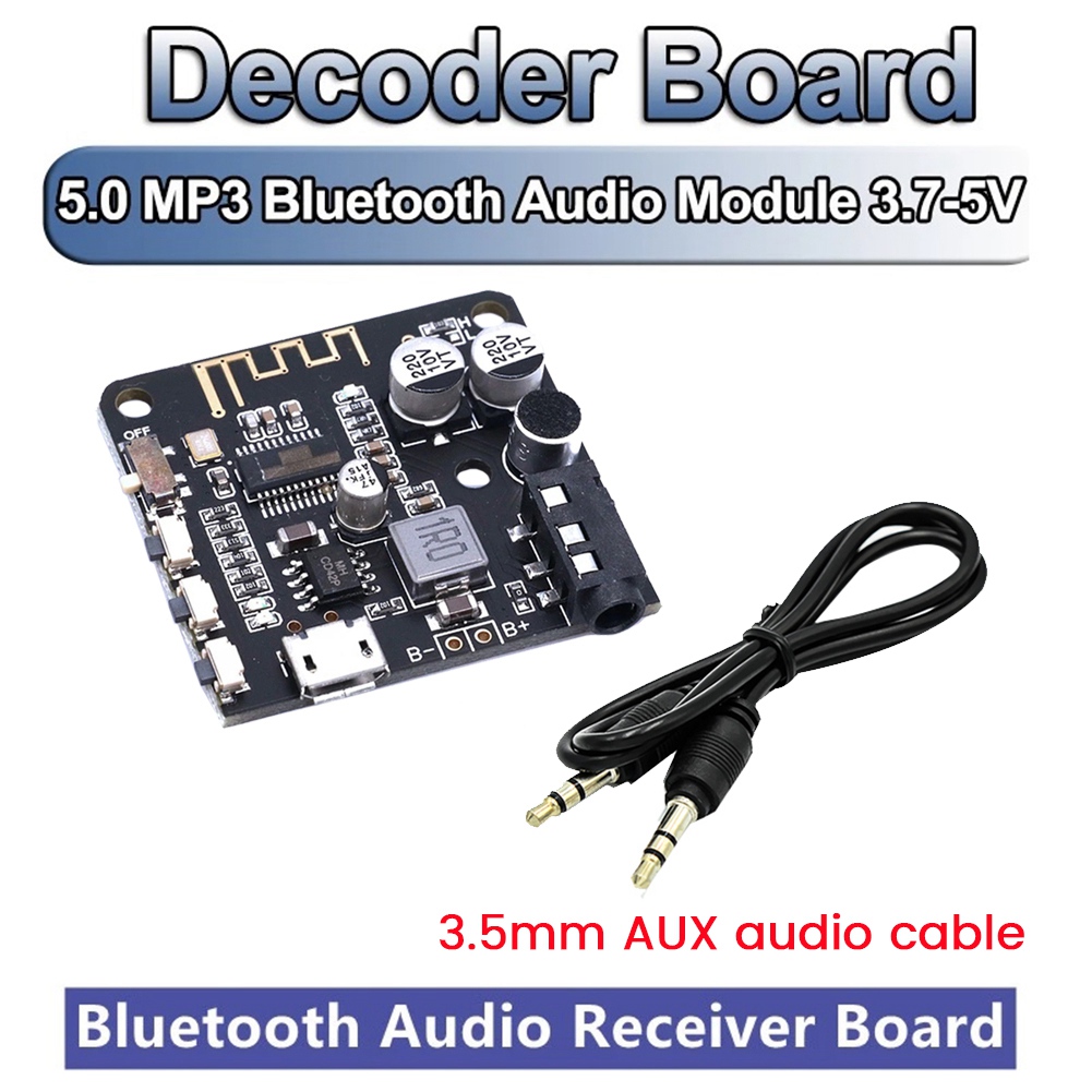 BT5.0 Audio Pro Receiver Car Lossless Audio Receiver with AUX Audio Cable MP3 Bluetooth Decoder Lossless Car Speaker Audio Amplifier Board Module. 