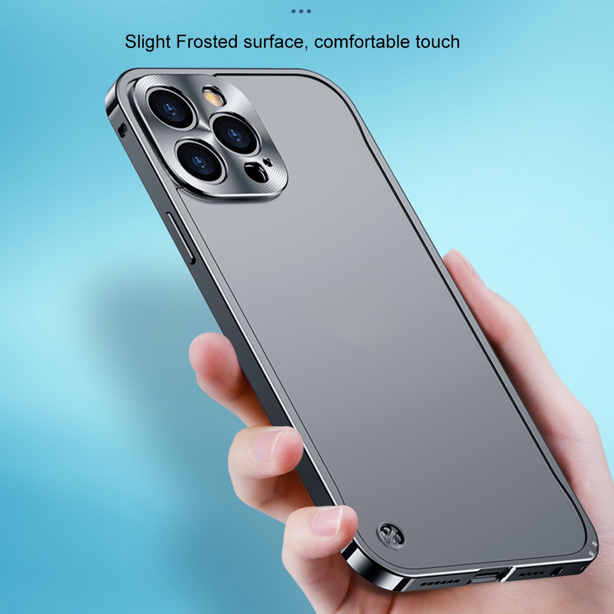 Metal Frame Frosted PC Shockproof Phone Case For iPhone 12 Pro Max. 