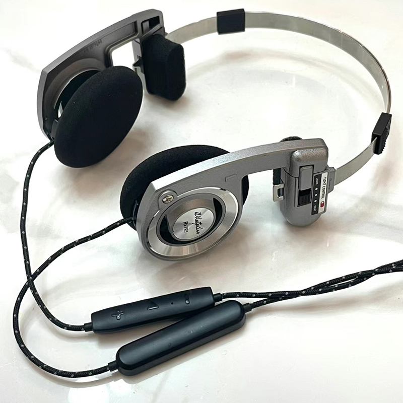 WhatPlus Retro Wireless Headphones Bluetooth 5.2 Classic Open HIFI On-ear Headset With Noise Reduction Mic For KOSS Porta Pro. 