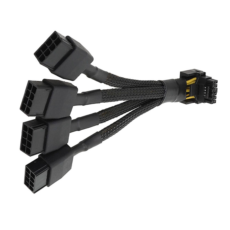For GPU RTX4090 RTX4080 4X8 Pin PCI-E to 16 Pin Graphics Card Power Cable Replacement Spare Parts 12VHPWR Connector 90 Degree Elbow Cable
