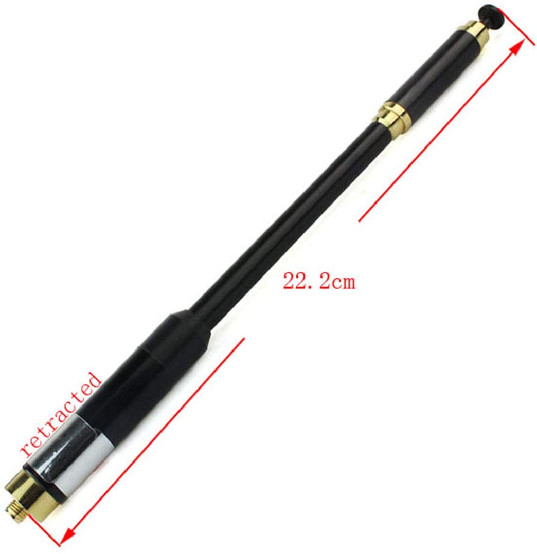 Retevis 2 Way Radios Antenna Telescopic SMA-F UHF VHF 144/430MHz Handheld Antenna for Retevis H-777 RT29 BAOFENG UV-5R 888s  (1 Pack). 