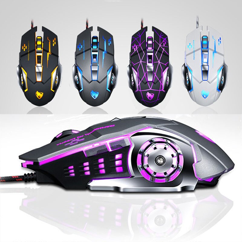 【happy one】PC Gamer Mouse for Competitive Mouse 6 Button 2500dpi Computer Mouse with Backlight Optical Mouse. 