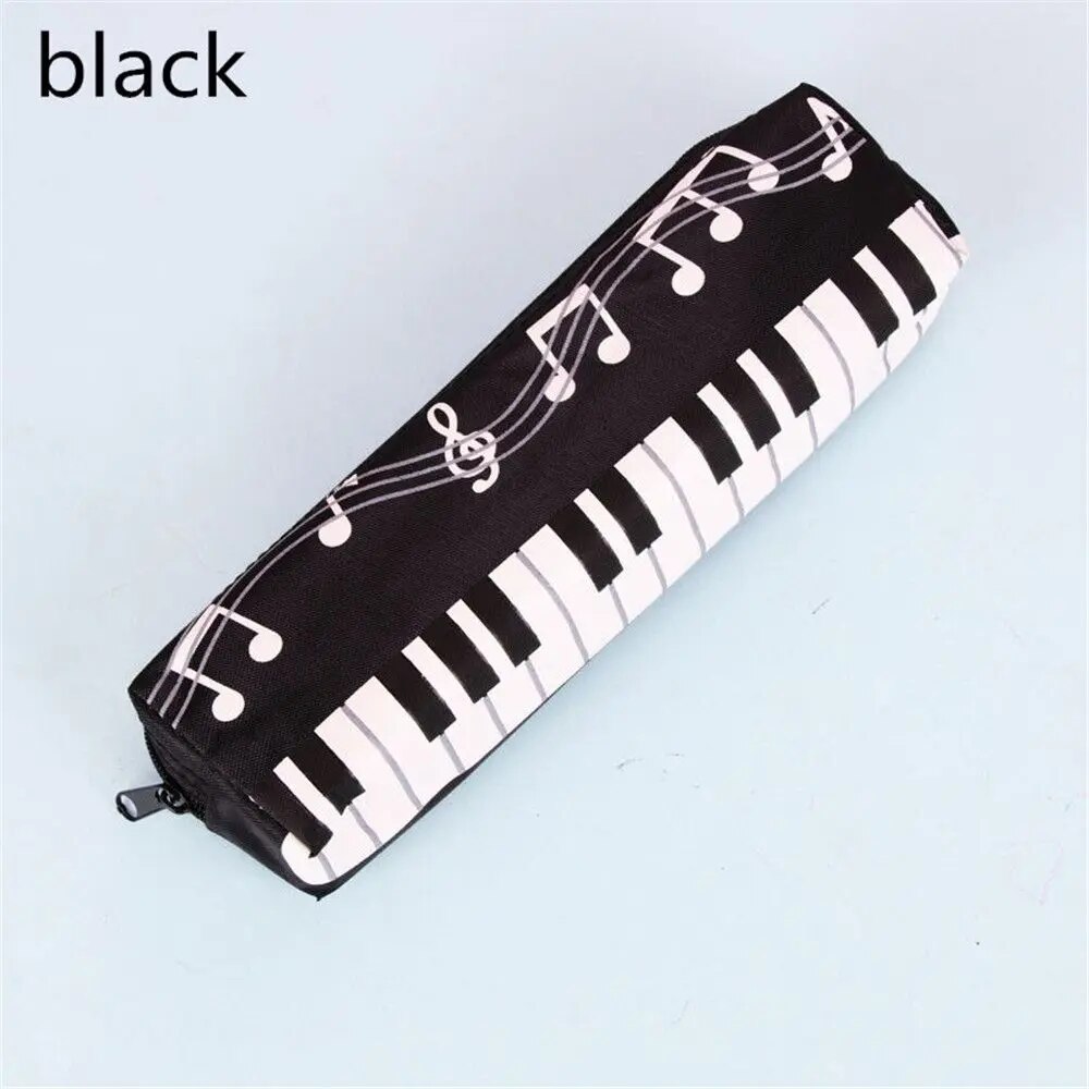 Creative Musical Note Piano Stationery Pouch Student Pencil Case Square Single Layer Oxford Cloth Pen Bag for Girls Boy. 