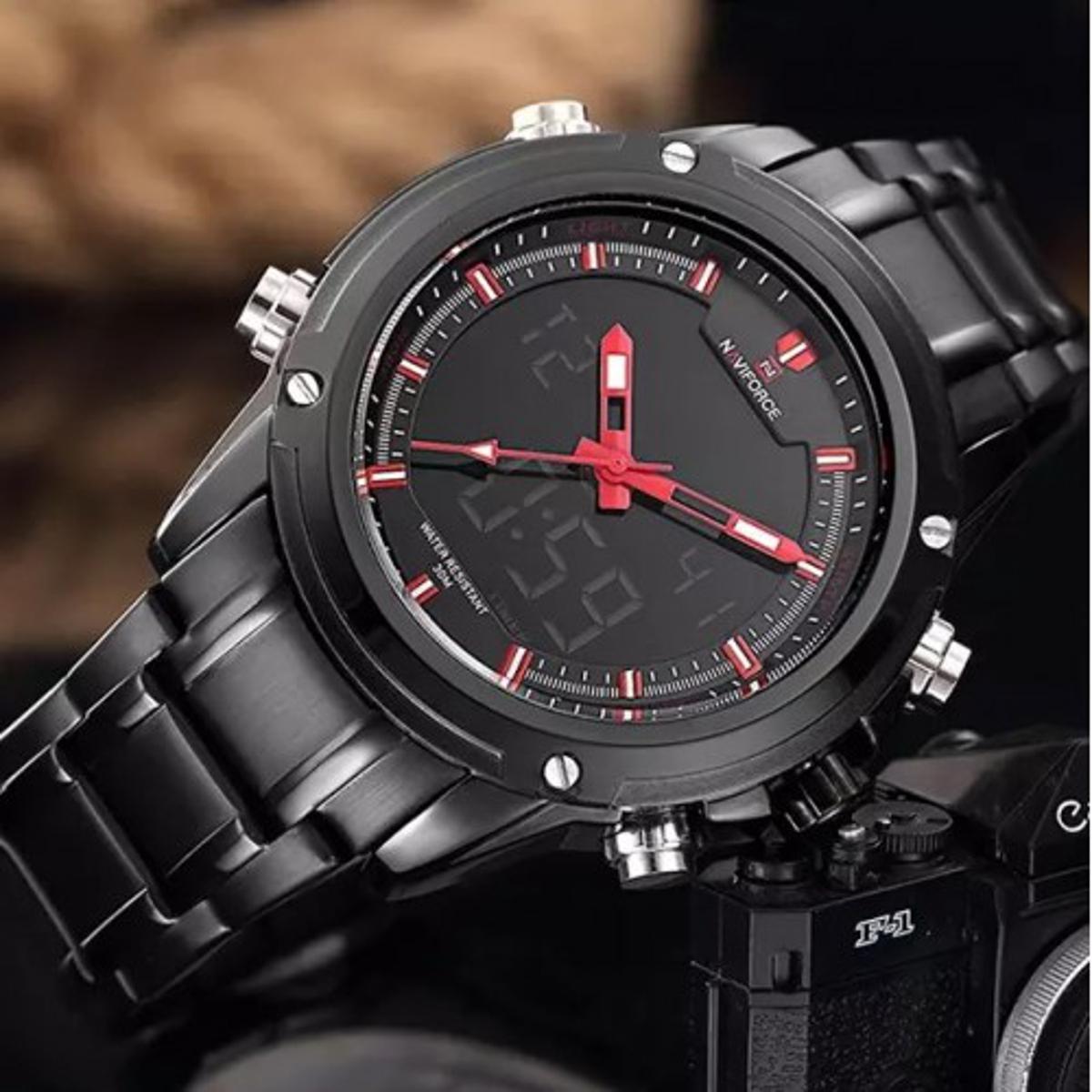 NAVIFORCE NF9050 QUARTZ WATCH MEN BACKLIGHT AUTO DATE DISPLAY