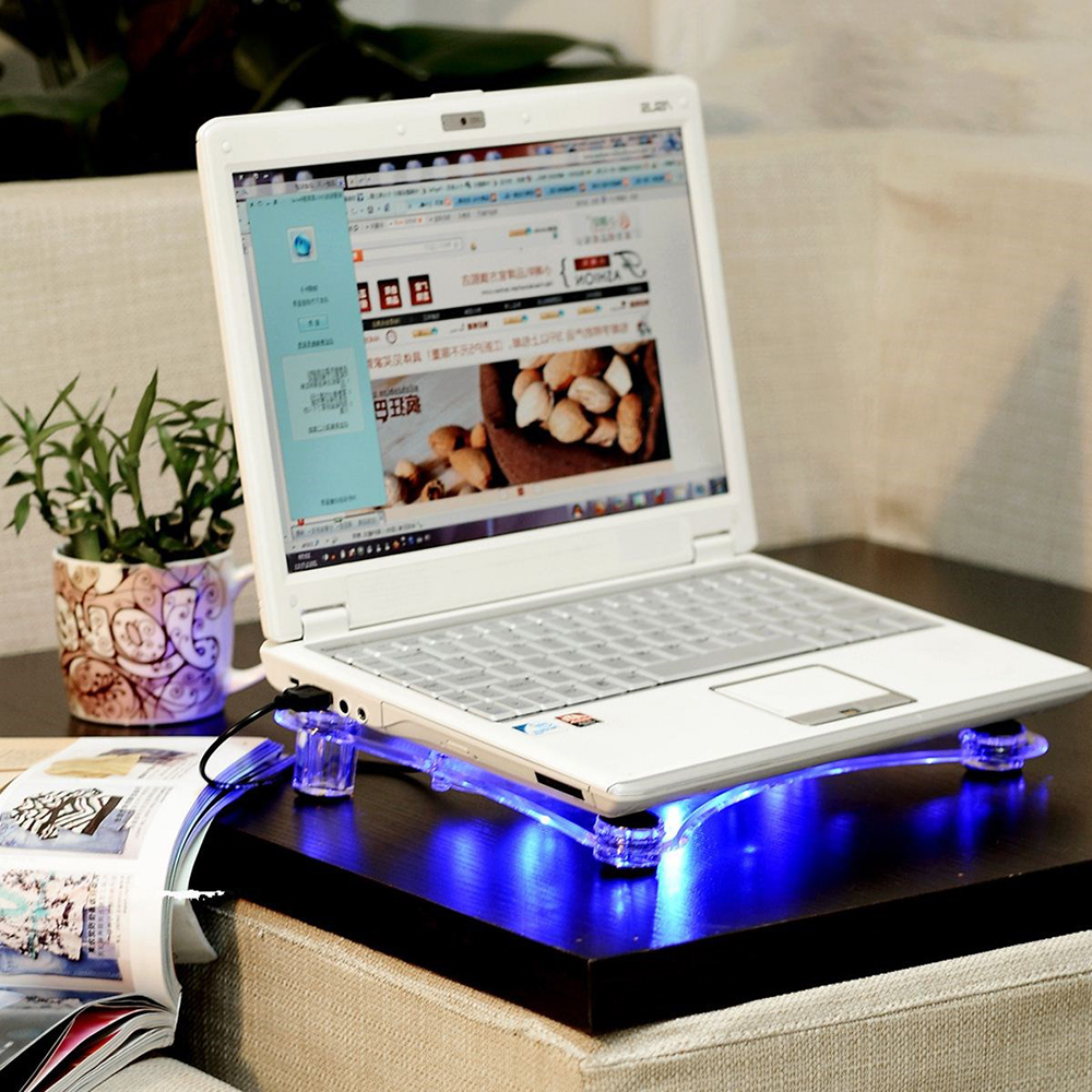 Computer Cooler Cooling Pad Stand LED Light Radiator for PC Notebook