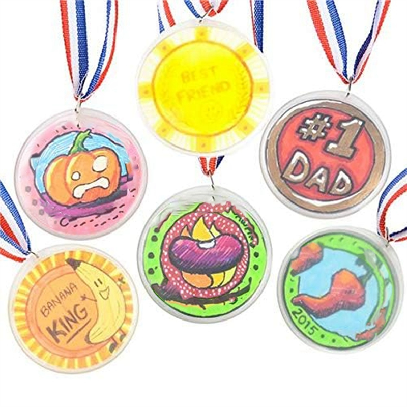 24Pcs Colorful DIY Medal Plastic Medal Design Your Own Award Medals,DIY Medal for Children, Corporate, Sports, Festivals. 