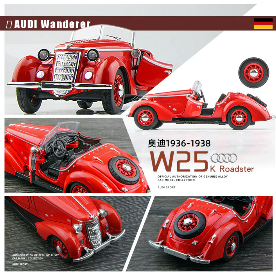 Audi Wanderer W25K Classic Diecast Alloy Car 1:32 Vintage Vehicles