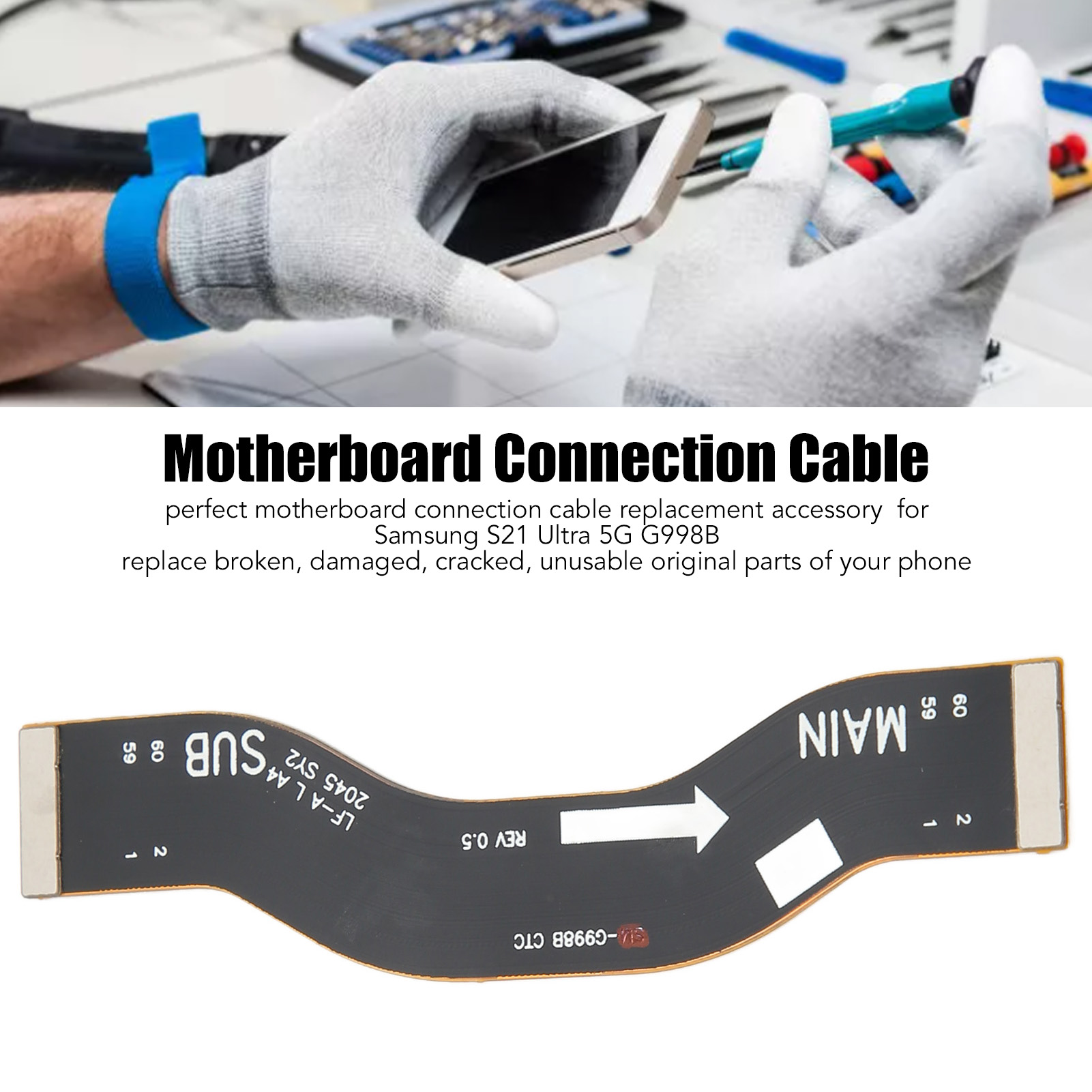 Display Connector Flex Cable, Touch Digitizer Display Flex Cable High Compatibility Perfect Replacement Accessory for Phone Repaire. 