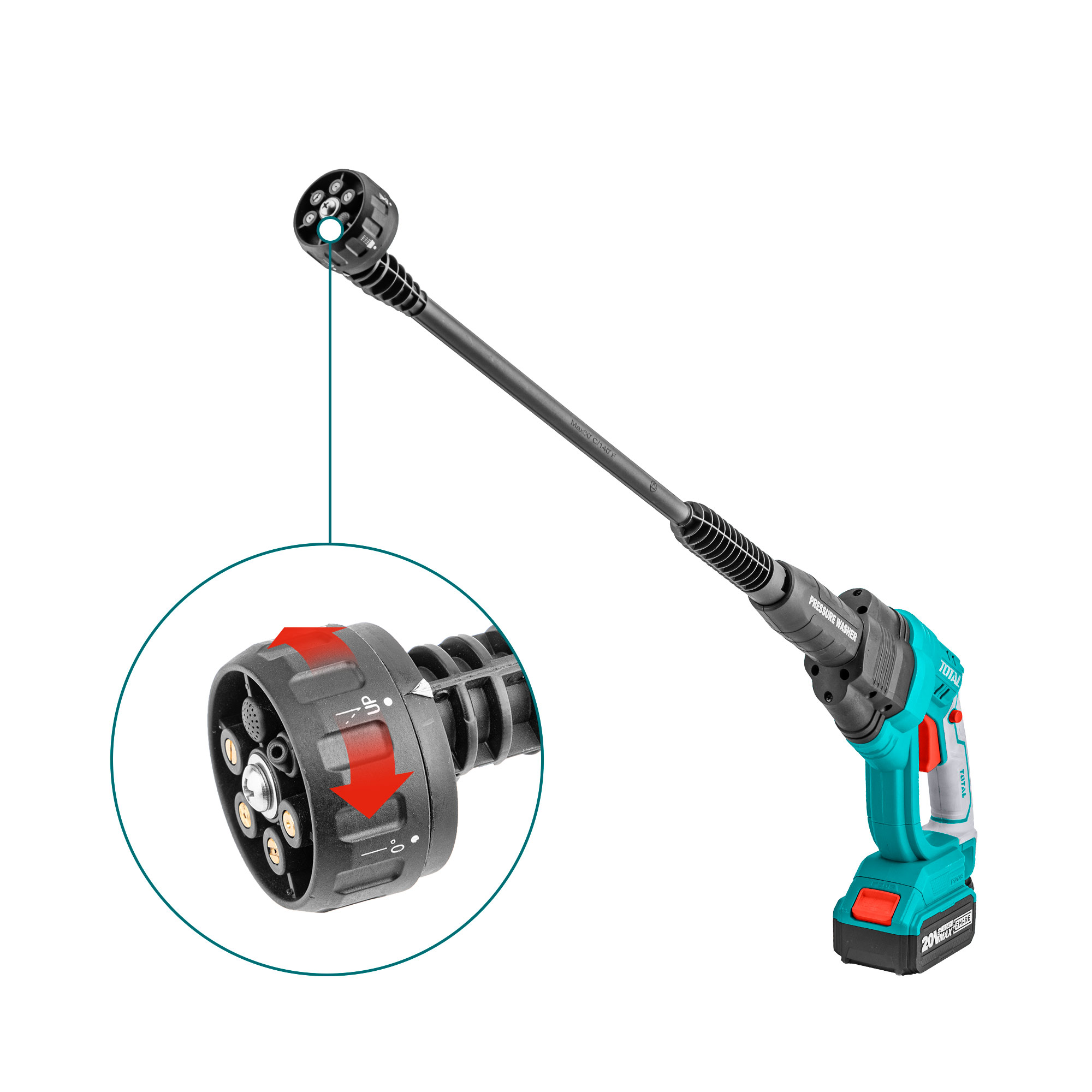 TOTAL 20V Cordless High Pressure Washer TPWLI20084. 