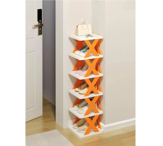 5 Layers Simple Shoe Rack Folding Shoe Cabinet Multi-layer Shoes Storage Organizer Space-Saving Shoes Shelf Door Color Matching Cabinets. 