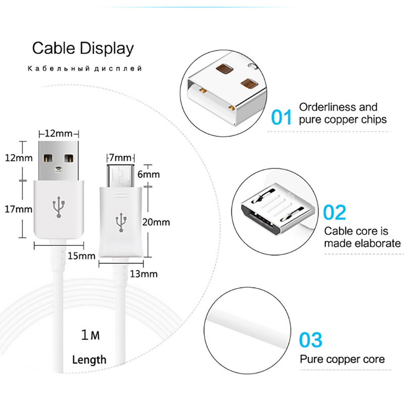 Mobile Phone Charger Adapter Micro USB Cable For OPPO A12 A15 A1K A5 A7 A8 A9 A37 F9 F11 Pro USB Charger Cable EU Wall Plug. 
