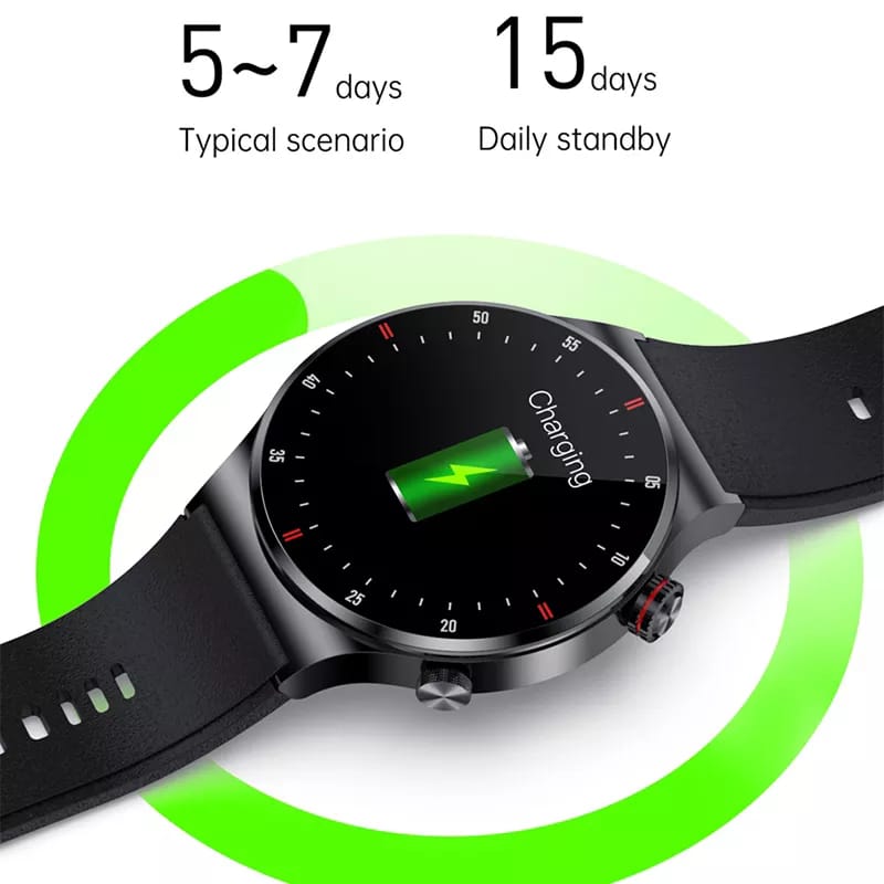 LIGE BW0382 ECG+BP+NFC MADE IN JAPAN Bluetooth call  Smart watch Men Heart rate Blood pressure Full touch sports Fitness Watches Bluetooth Call for Android iOS smart watch with Steel and Silicon belt. 
