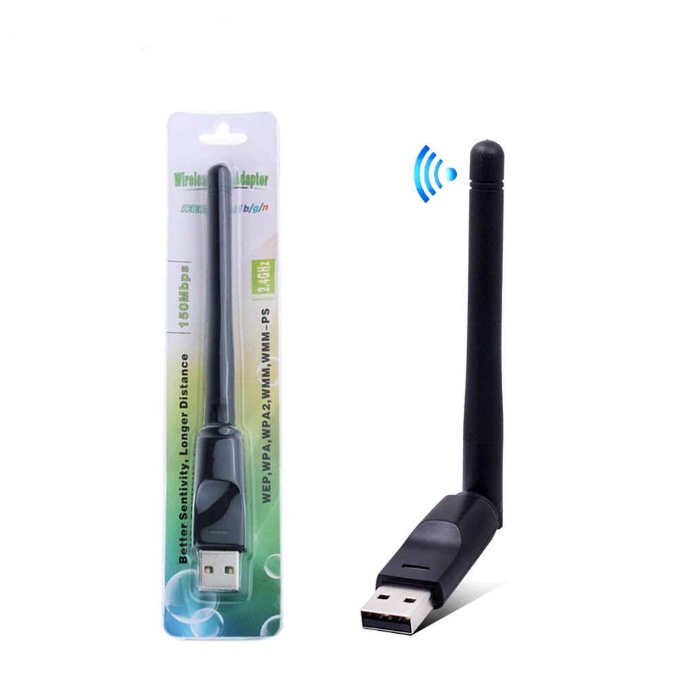 Mini USB WiFi adaptörü kart 150Mbps 2dBi WiFi adaptörü PC Wifi anten WiFi güvenlik cihazı 2.4G USB Ethernet kablosuz alıcı RTL 8188. 