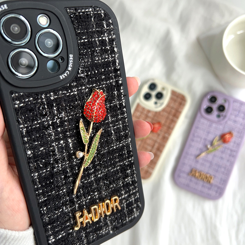 FELMYST Casing Case For Vivo Y01A Fashion Rose Flower Gemstone Ornament Brand JADIOR Gem Soft Silicone Fabric Phone Case Full Cover Camera Protection Cases Shockproof Back Cover Phone Casing Softcase For Girls. 