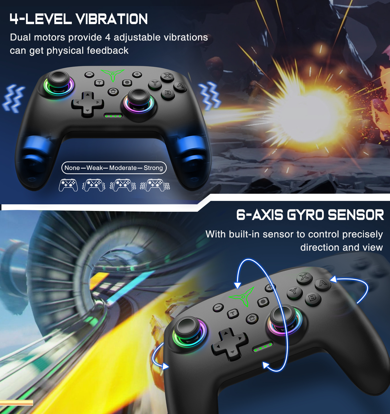 PC Pro game/ios has Lite/A OLED/BEBONCOOL wireless Bluetooth controller suitable for Nintendo Switchndroid cable/wireless connection joystick suitable for. 