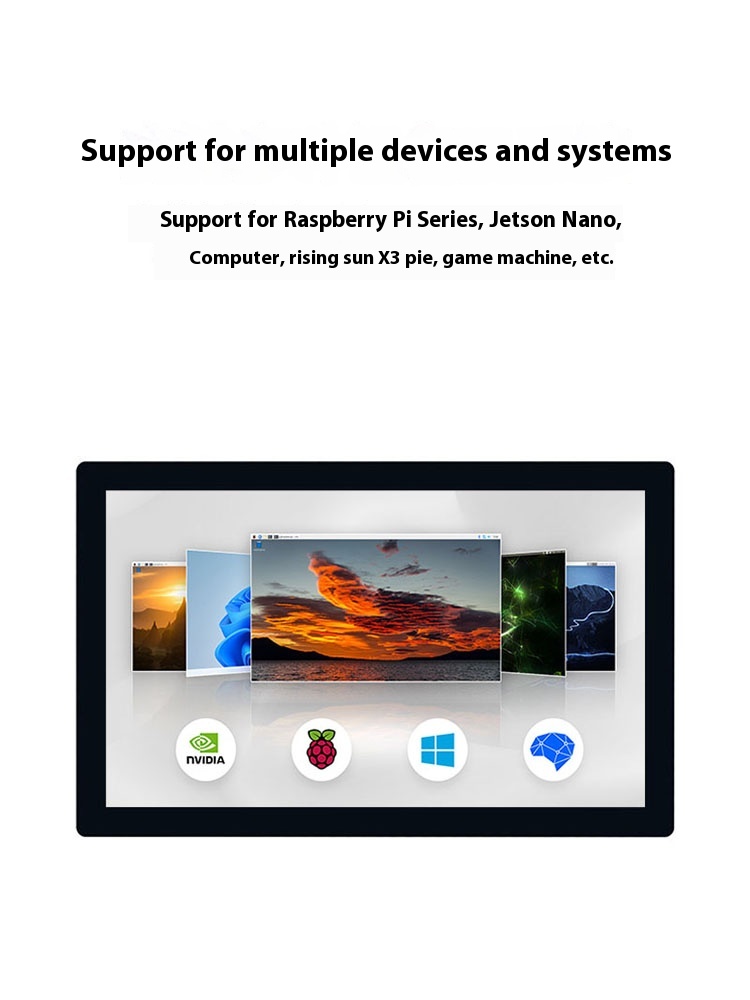 Micro Snow Raspberry Pi 5th Generation Display 9-inch QLED Universal Display HDMI HD Screen Capacitive Touch Screen. 