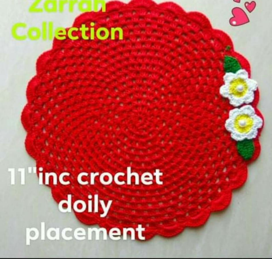 AWESOME & UNIQUE DESIGN CROCHET DOILY AROUND 11 INC PLUS PER PIECE