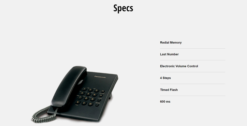 Panasonic KX-TS500MX Single Line Corded Telephone.