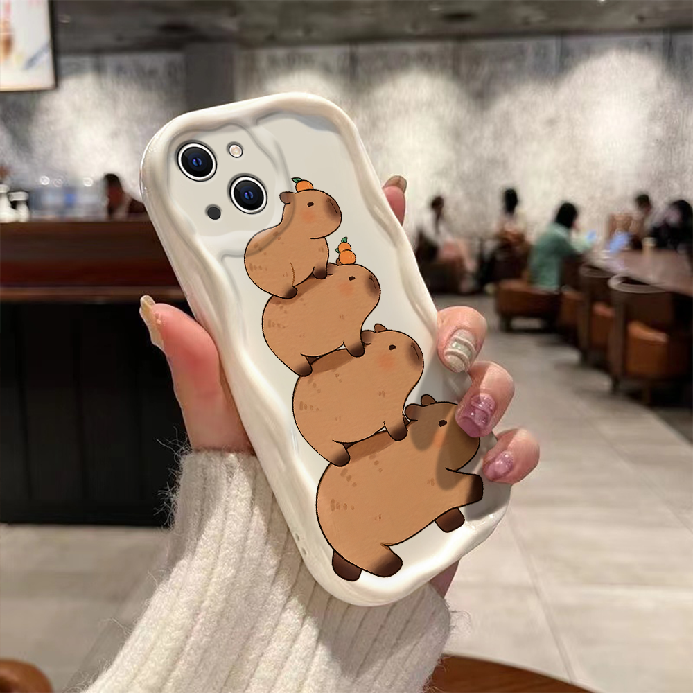 Funny Cartoon capybara 3D Wave Case For Xiaomi Redmi 13C 12 12C 10 10C 9 9C A1 A2 K50 K40 Note 13 12 11 10 Pro Plus 4G 5G Cover. 