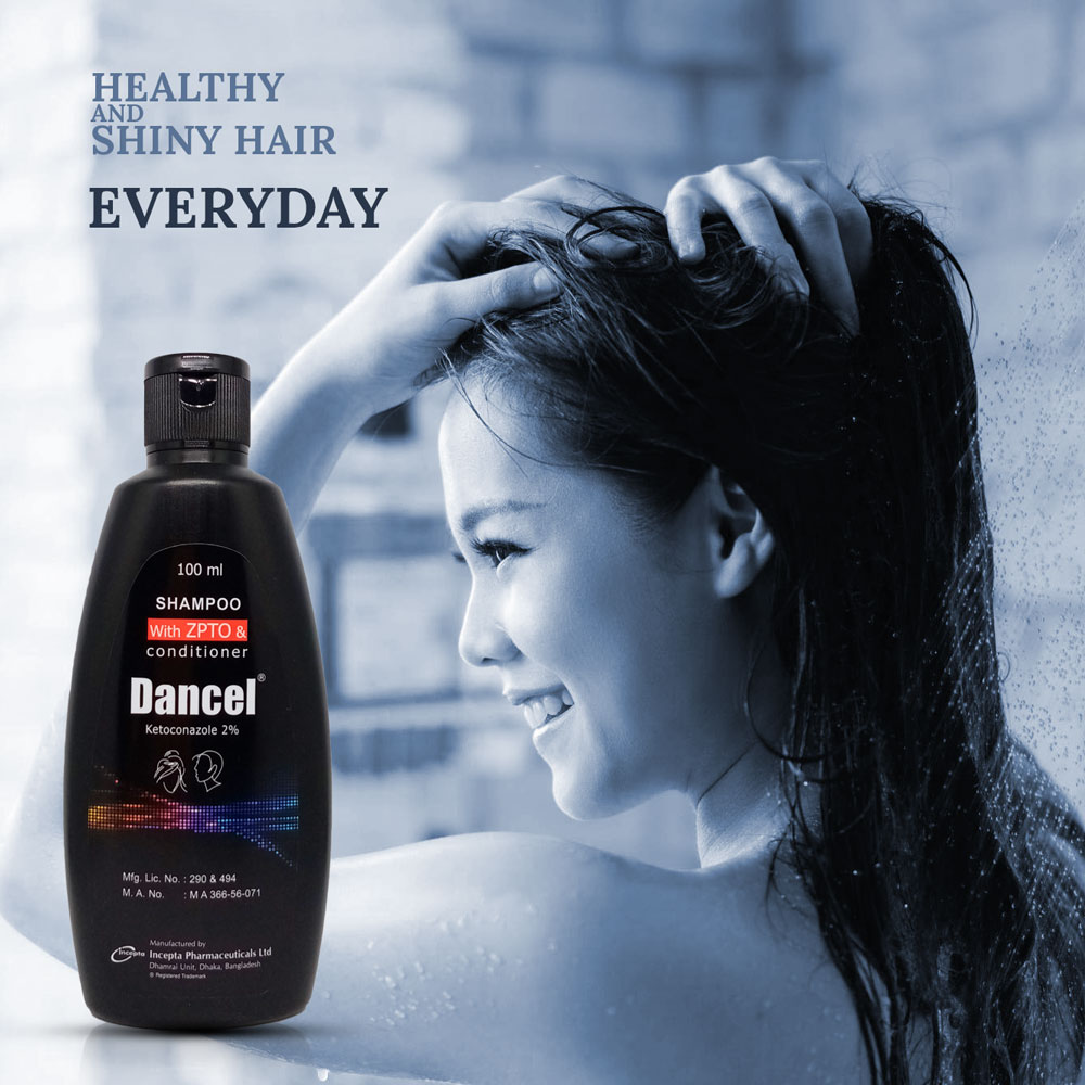 Dancel Ketoconazole 2% Shampoo 120ml - Medicated Anti-Dandruff with ZPTO, Vitamin E & Conditioner. 