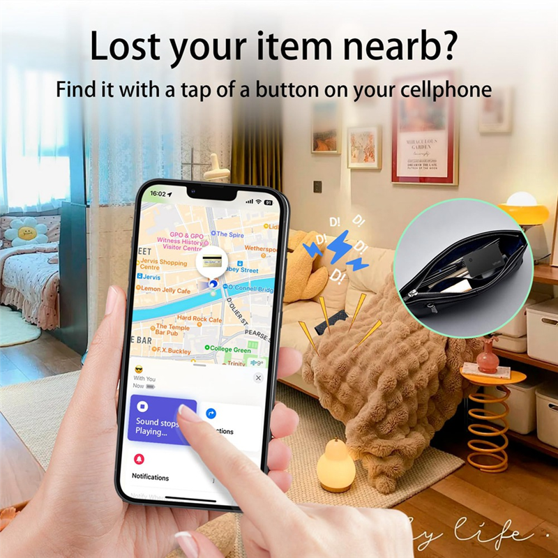 Wallet Tracker Card Wallet Finder for IOS Find My Bluetooth Locator for Phone, Luggage, Bag ,Waterproof Easy Install Easy to Use. 