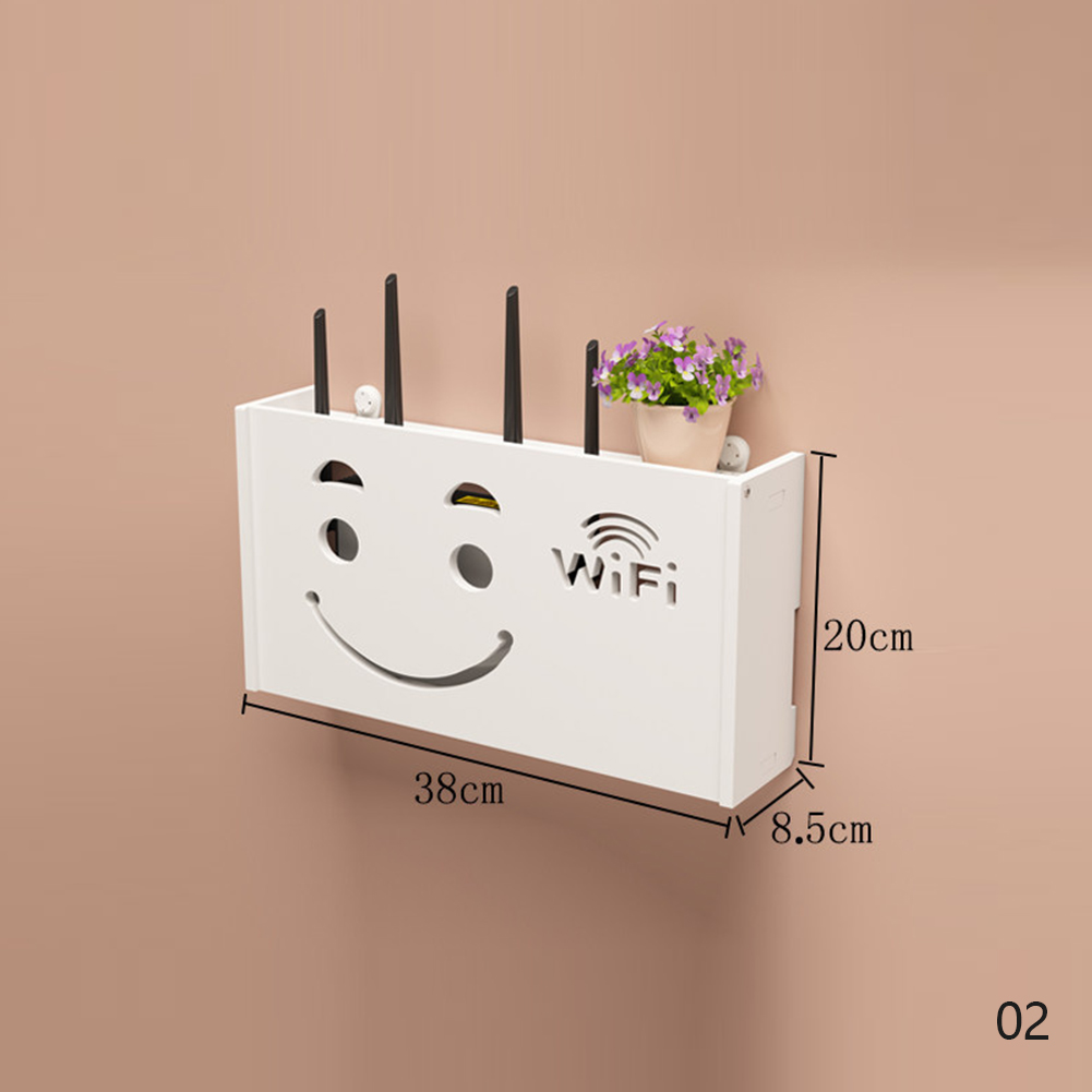Wireless Wifi Router Storage Box Wall Hanging PVC Panel Shelf Plug Board Bracket Cable Storage Organizer Home Decor. 